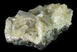 Calcite Crystal Cluster on Green Fluorite - China #142379-2